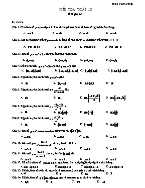 Kiểm tra 40 phút môn Toán 10
